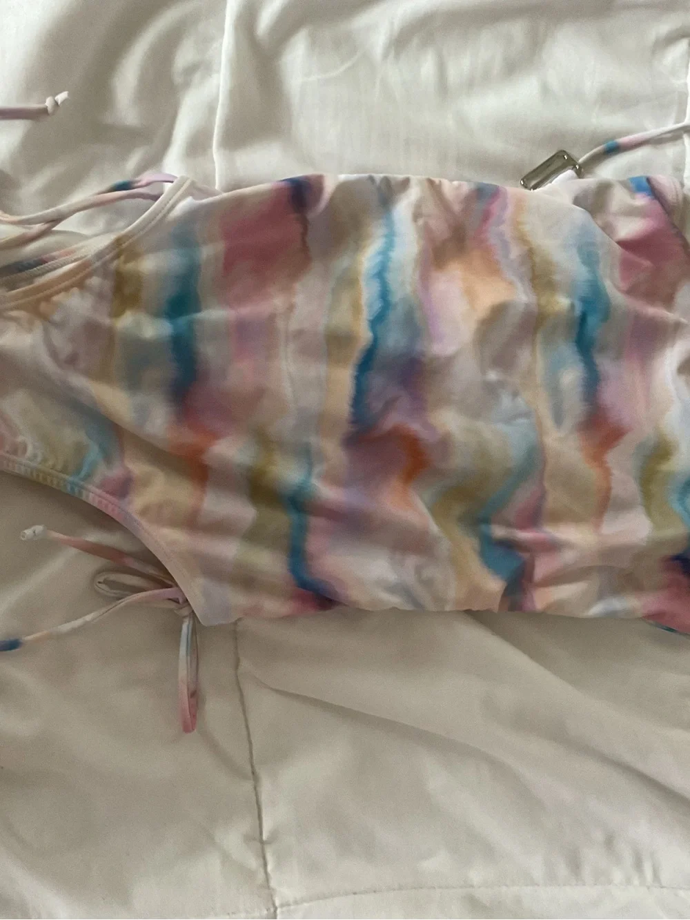 Pastel Tie-Dye Kids One-Piece Swimsuit — Pink & Blue